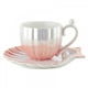 thumbnail image 1 of Taza de cerámica con forma de nube, linda taza con posavasos, linda taza de café de cerámica de 7 oz con platillo, para oficina, hogar, café, té, leche con leche, rosa, 1 of 5