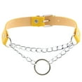 thumbnail image 4 of Jiaroswwei Women Men Punk Chain Choker Necklace O Round Circle Faux Leather Collar Jewelry, 4 of 8