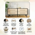 thumbnail image 6 of Castle Place Mid-Century 4-Drawer Wooden Dresser, Antique Oak, 6 of 8