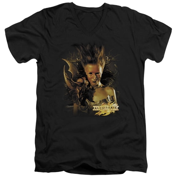 Mirrormask Queen Of Shadows Adult V-Neck T-Shirt Black