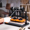 thumbnail image 1 of Leather Cutting Machine, 10.2 X 4.7 In Embossing Plate Manual Die Cutter, 0.47 In Pressure Stroke Dual Guide Shafts Die Cut Machine, Leather Embossing Machine For Various Of Materials, 1 of 10