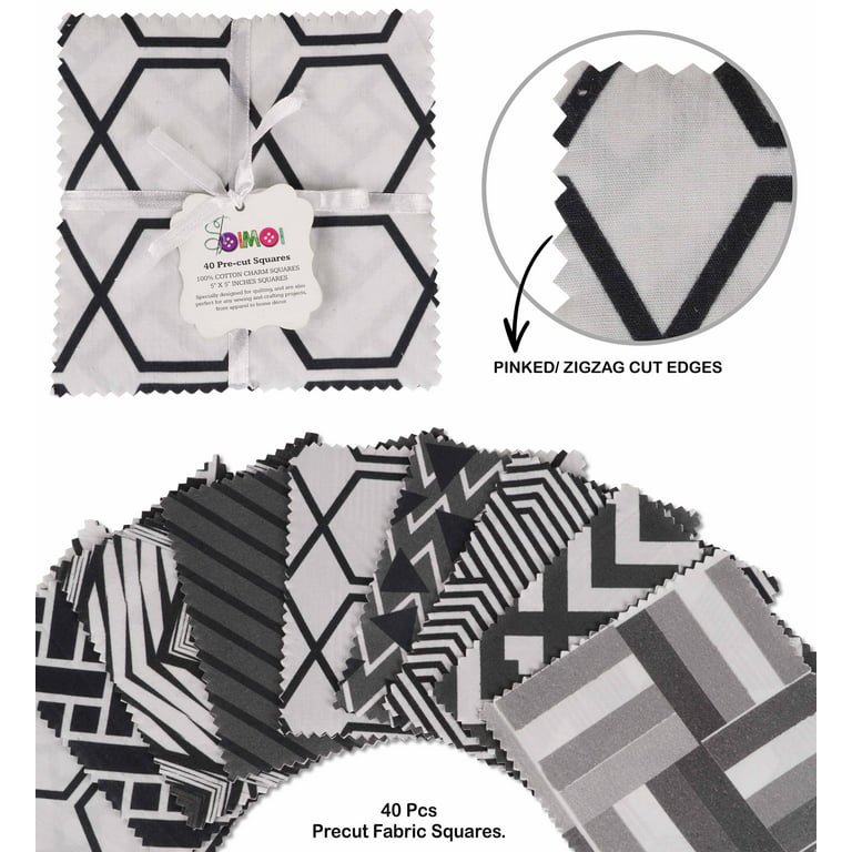 Soimoi Geometric With Texture Print Precut 10-inch Cotton Fabric Quilting  Squares Charm Pack DIY Patchwork Sewing Craft 