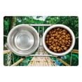 thumbnail image 1 of Tropical Pet Mat for Food and Water, Bamboo Pedestrian Suspension Bridge over River in Tropical Forest Philippines, Non-Slip Rubber Mat for Dogs and Cats, 18" X 12", by Ambesonne, 1 of 1