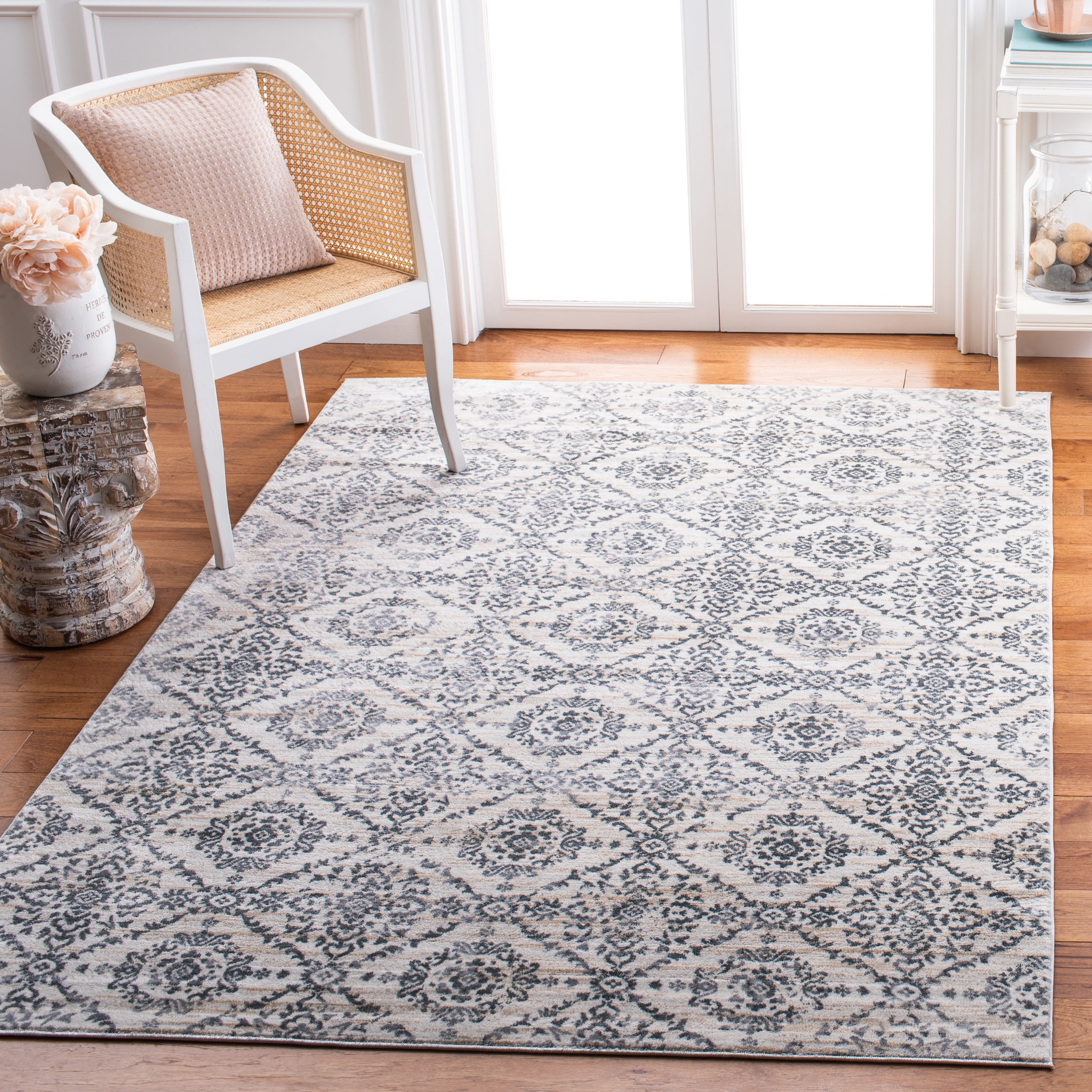 SAFAVIEH Martha Stewart Isabella Diamond Area Rug, Cream/Grey, 9' x 12'