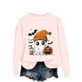 thumbnail image 3 of Jsaierl Halloween Sweatshirts for Women Cute Pumpkin Ghost Graphic Sweatshirt Crewneck Funny Long Sleeve Pullover Top, 3 of 6