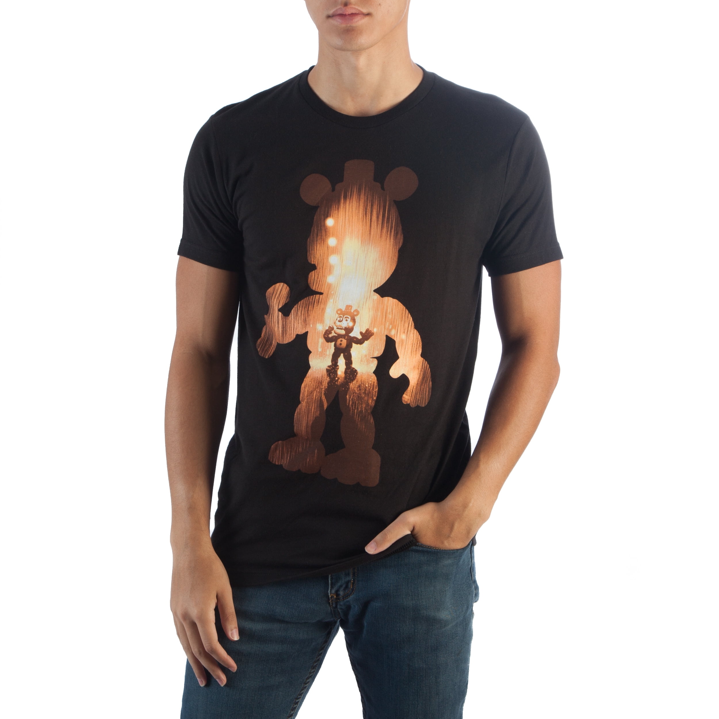 Five Nights at Freddy's Freddy Fazbear Silhouette Shape Tee, Arcade Pizza  Palace Space Filled T-Shirt FNAF-Small - Walmart.com