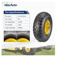 thumbnail image 2 of Exlonjet 10 Inch Solid Rubber Tires 4.10 3.50-4 Flat Tire 4.10/3.50-4 Tire and Wheel, 2.25" Offset Hub, 5/8" Bearings, for Hand Truck, Trolley, Garden Cart, Lawn Mower, Garden Wagon, Wheelbarrow, 2 of 6
