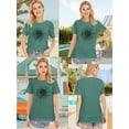 thumbnail image 6 of XCHQRTI Sunflower Shirts for Women Graphic Short Sleeve Tshirts Casual Summer Tee, 6 of 7