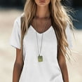 thumbnail image 5 of Ladies Long Dress White V-Neck Cotton and Linen Solid Color Short Sleeved Beach Floral Tshirt Sundress 4XL, 5 of 7