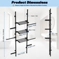 thumbnail image 6 of Koiauber 4-Tier Over The Toilet Storage Shelf,Adjustable Standing Bathroom Organizer,Above Behind Toilet Laundry Shelving for Small Rooms,No Drill,75.2"-131.89" Height, 6 of 8