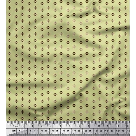 Soimoi Poly Georgette Fabric Diamond Shirting Fabric Prints by Yard 52 Inch Wide