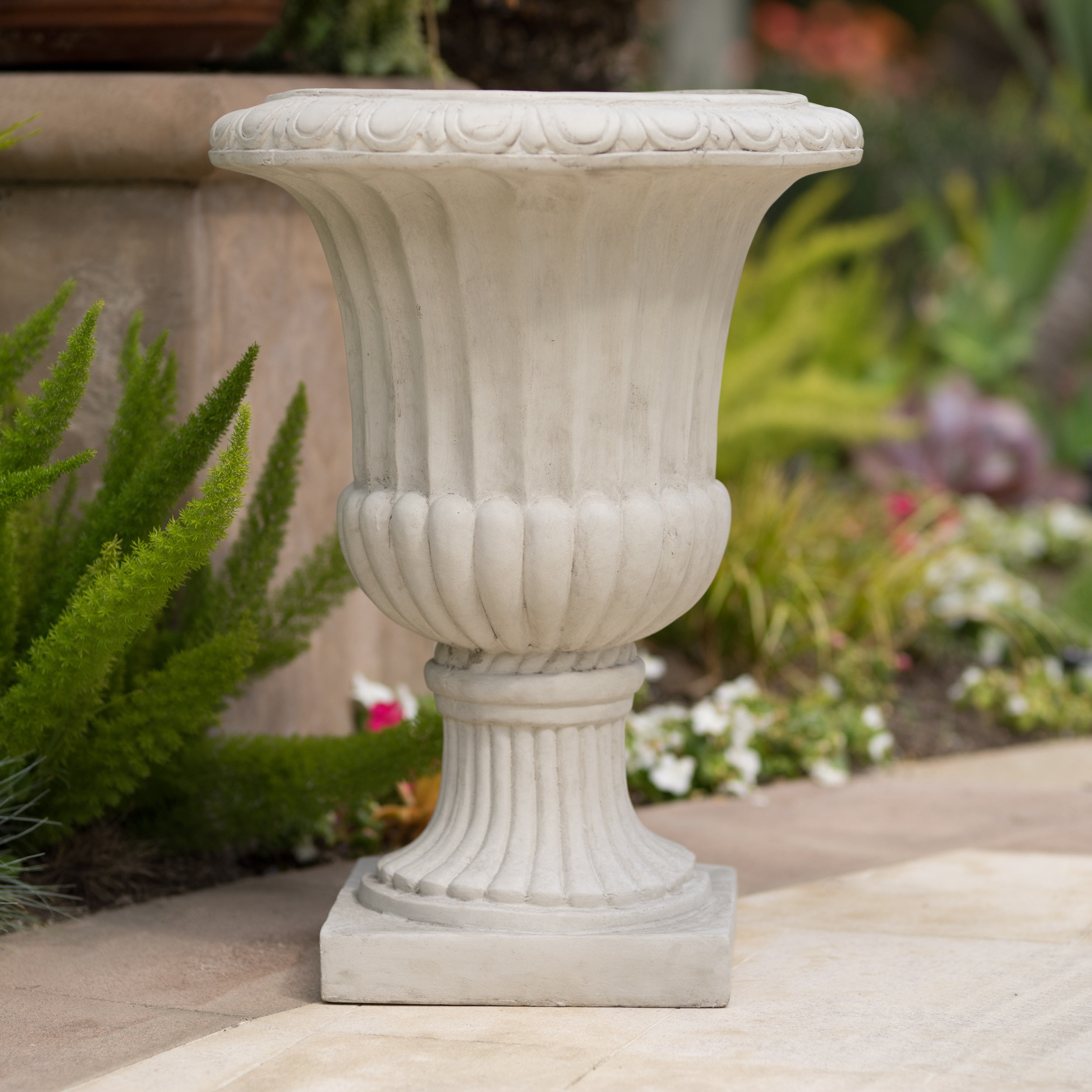 Antique White Italian 26inch Urn Planter