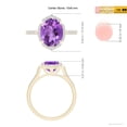 thumbnail image 5 of ANGARA Natural 2.28 Ct. Amethyst with Diamond Halo Ring in 14K Yellow Gold for Women (Ring Size: 12), 5 of 10