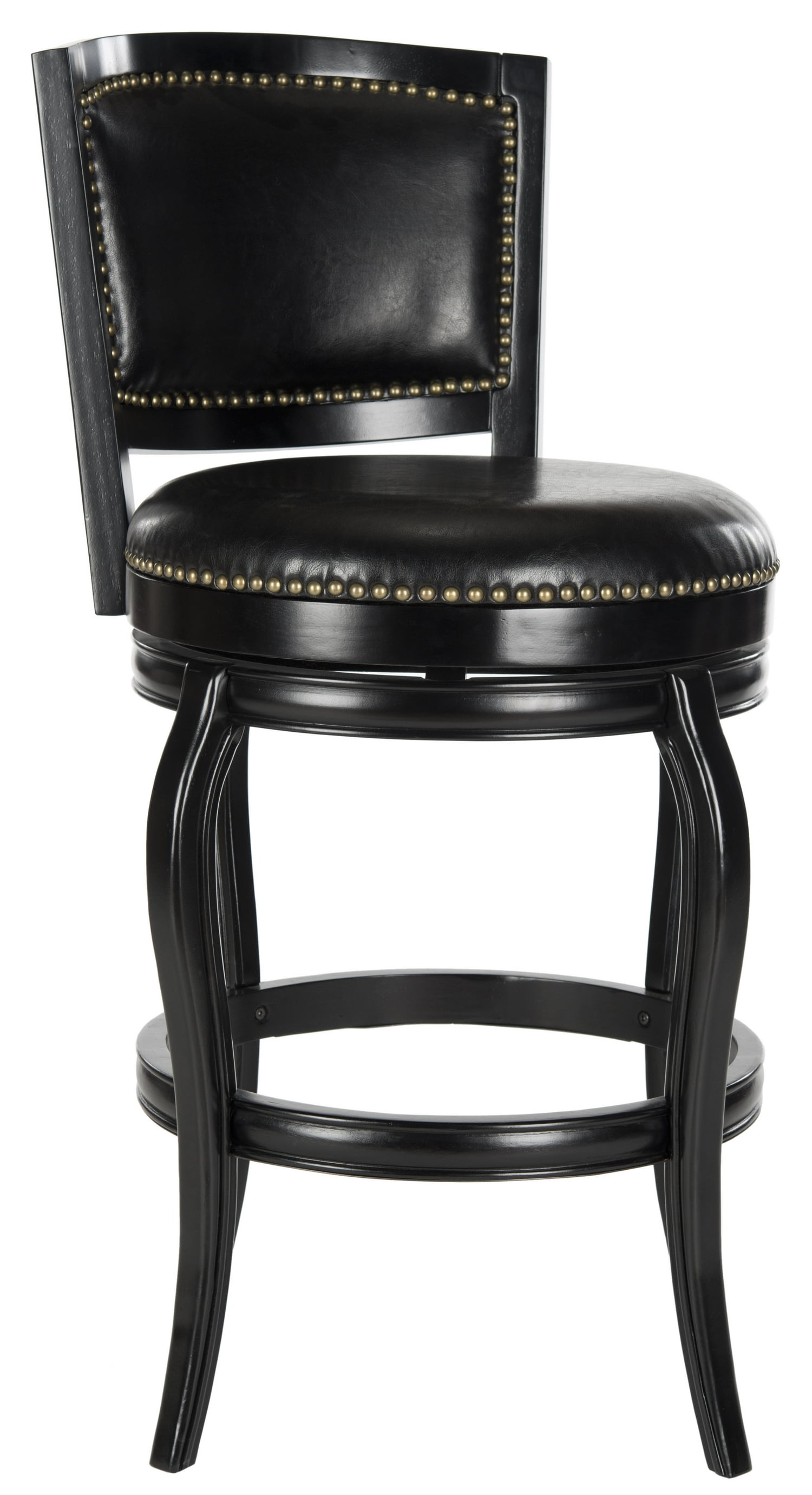 Safavieh Pasquale Round Swivel Mid Back Bar Stool, Black/Bronze