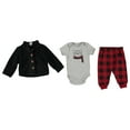 thumbnail image 2 of Chick Pea Baby Baby Boy Jacket Set Holiday Clothing for Newborn and Toddler Sherpa Snow Animals Holiday Plad 6-9M, 2 of 2