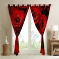 thumbnail image 4 of Red Rose Blackout Curtains for Bedroom, Ombre Red Black Floral Curtains for Girls Women Kids Teens Adult, Botanical Blossom Window Curtains & Drapes, Valentine's Day Gift Darkening Curtains 52"X63", 4 of 6