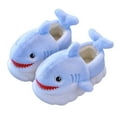 thumbnail image 2 of SGFCWSX Kids Shark Plush Slippers Warm Home Footwear for Girls Boys Cute House Shoes Light Blue Size 12-13Years, 2 of 3