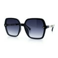 thumbnail image 6 of Womens 90s Rectangle Butterfly Designer Style Plastic Fashion Sunglasses Black Beige - Smoke, 6 of 8