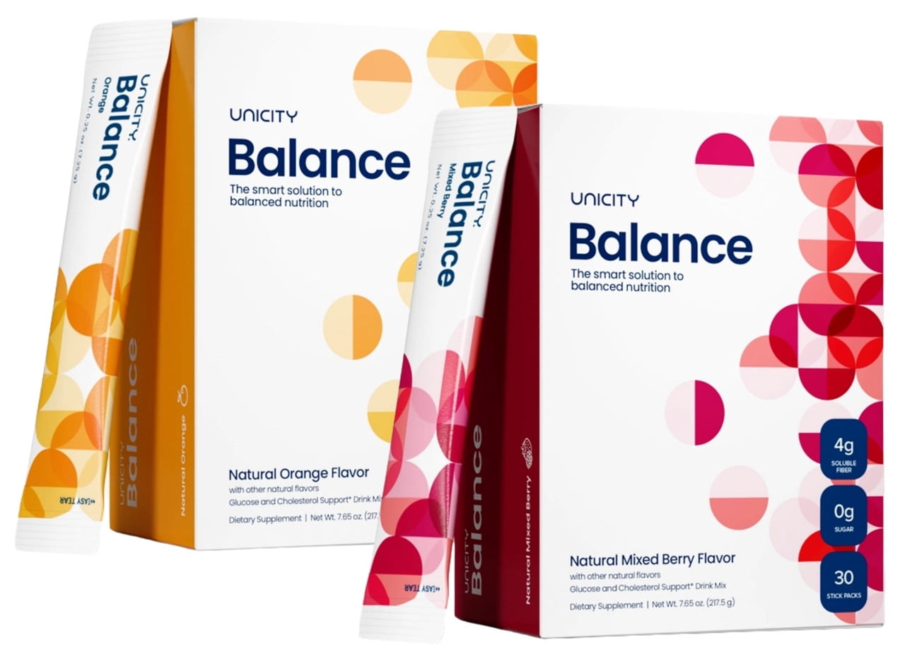 UNICITY TRIO: Mixed Berry Balance (1 Box) & Natural Lemon Unimate