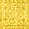 thumbnail image 1 of Ahgly Company Machine Washable Indoor Square Oriental Yellow Traditional Area Rugs, 5' Square, 1 of 4
