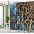 thumbnail image 5 of Ambesonne Fractal Shower Curtain, Retro Motif, 69"Wx84"L, Brown Blue, 5 of 5