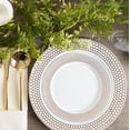 thumbnail image 2 of PLASTICPRO Elegant Plastic Dinner Plates White Gold Honeycomb Plastic Silverware, 32 Pack, 2 of 3