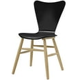 thumbnail image 3 of Modern Contemporary Urban Design Dining Kitchen Room Side Chair, Set of Four, Wood, Black, 3 of 5