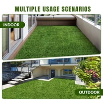 6 FT x 8 FT Artificial Grass Rug - 0.4" Faux Turf Lawn with Drainage Holes | Indoor Outdoor Use for Patio Garden Balcony