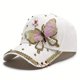 thumbnail image 3 of Lentejuela Mariposa Y2K Gorra De Béisbol Rhinestone Imitación Perla Anillo Decoración Ajustable Deportes Sombrero Kpop Tendencia Papá Sombreros, 3 of 4