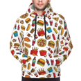 thumbnail image 4 of KLL Hot Dog Pizza Print Mens Hoodie Long Sleeve Casual Pullover Hooded Sweatshirt Fashion Drawstring Hoodies with Pocket-X-Large, 4 of 6