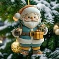 thumbnail image 3 of Shoreew Santa Claus Ornaments 2D Acrylic Cartoon Santa Pendant Christmas Tree Hanging Decoration for Holiday Tree Home Decor, 3 of 7