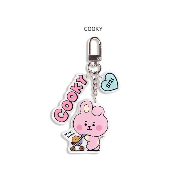Steve Nuevo BT21 Llavero Acrílico Transparente Colgante BTS HD Bolsa De Pan Doble Accesorios