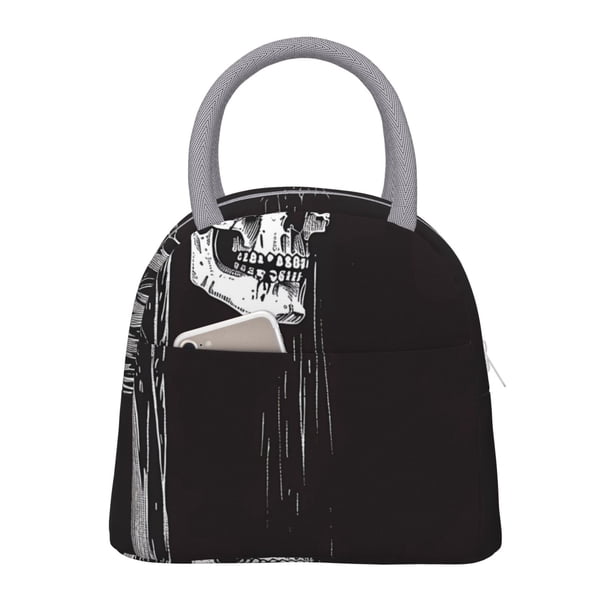 Disketp Gothic Skull Drape Bolsa Térmica para Almuerzo, Lonchera con Abertura Amplia y Gran Capacidad, Organizador Reutilizable para Mujeres, Hombres y Adultos