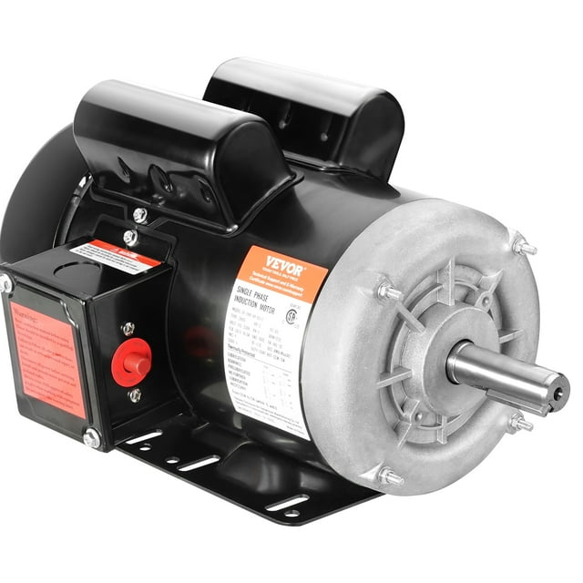 VEVOR Motor electrico 2HP 1725 rpm, AC 115V/230V, marco 143/5T, motor compresor de aire monofásico, eje con llave de 7/8, rotación CW/CCW para maquinaria agrícola y equipo general
