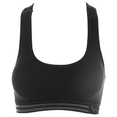 Running Sports Bra Women Seamless Stretch Sport Bra Padded Bralettes Tank Tops Workout Gym Yoga Vest V-Neck Full-Coverage Bra Feature Hook and Eye Closure Nursing Bra Style Y-459   Black L