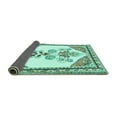 thumbnail image 2 of Ahgly Company Indoor Square Animal Turquoise Blue Traditional Area Rugs, 6' Square, 2 of 4