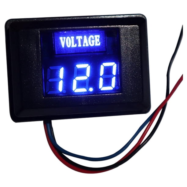 de voltímetro de 3 cables DC 12V para coche, motocicleta, fácil instalación, accesorios rendimiento, monitor de , profesion, Azul shamjiam voltímetro de coche