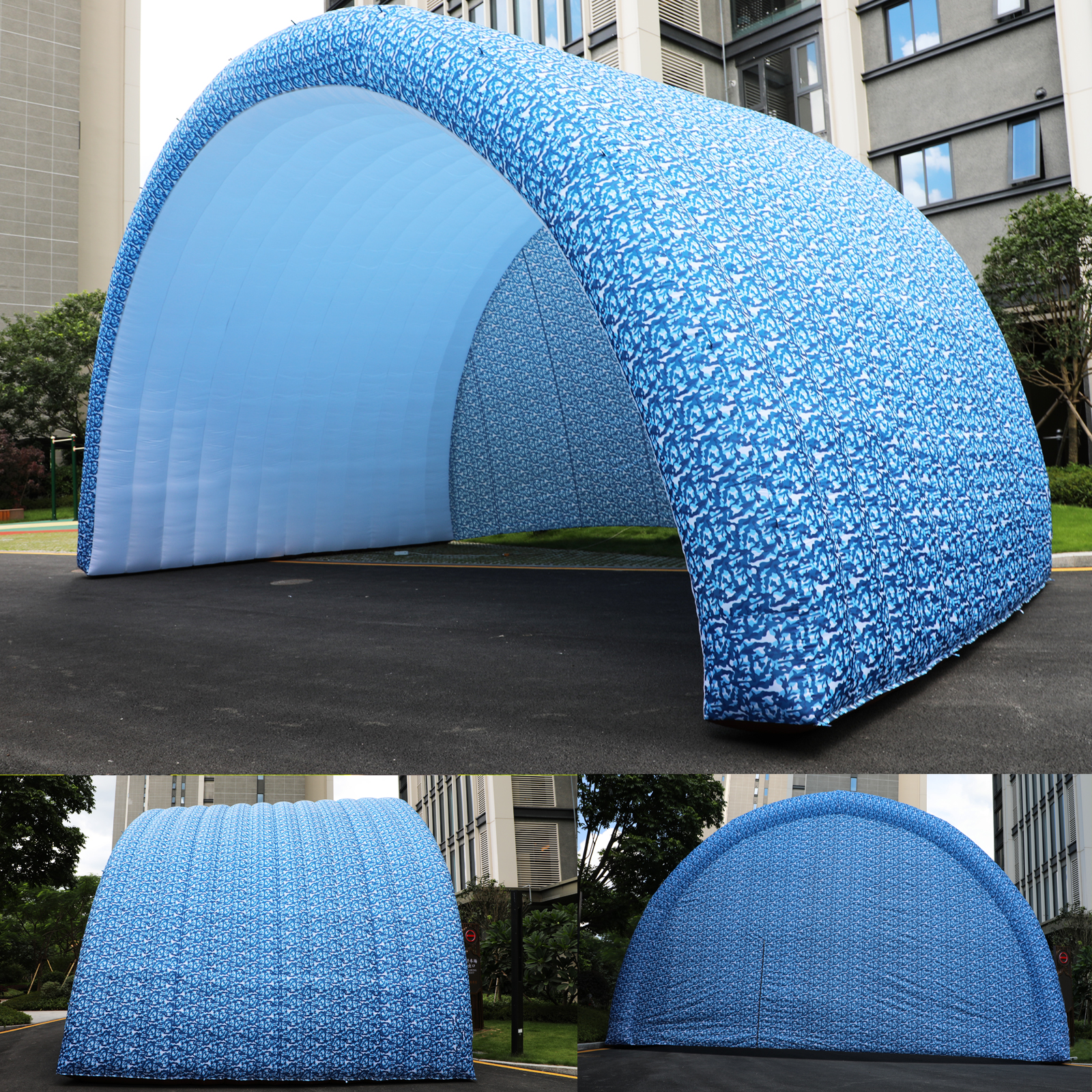 xmaybang Camo Portable Outdoor Inflatable Arch Tent,Suitable for Club Parties, Concert Stages,Wedding,Camping,26.2×14.8×13.1FT