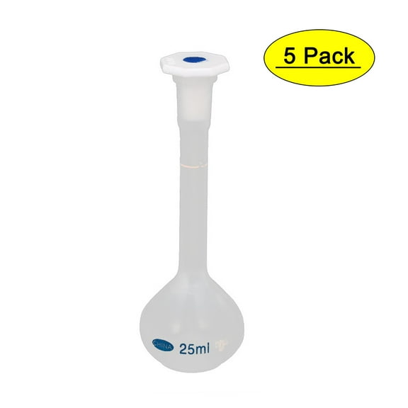 5PCS 25ml Long Neck Plastic Volumetric Measuring Flask Heatproof For Laboratory