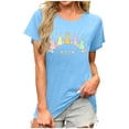 thumbnail image 2 of Pxxlle Happy Easter T Shirts for Women Funny Rabbit Graphic Tees Casual Summer Short Sleeve Tshirts Loose Round Neck Holiday Tops S, 2 of 6