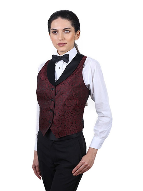 SixStarUniforms Womens Black /& Silver Glitter Pinstripe Pattern Vest