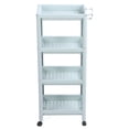 thumbnail image 2 of Bathroom Floor Storage Shelf Bathroom Storage Open Shelf Unit Freestanding Corner Rack Shelves Storage Rack Tower Shelf Nordic Blue, 2 of 8