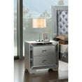 thumbnail image 2 of Passion Furniture Hollywood Hills 2-Drawer Nightstand (28 in. H x 28 in. W x 17 in. D) Silver, 2 of 5