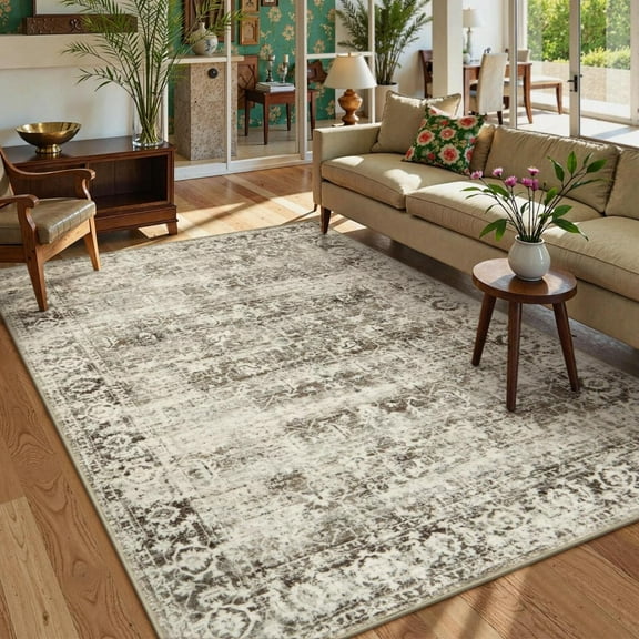 Moynesa Washable Area Rugs,5x7 Rugs for Bedroom Soft Rugs for Bedroom Aesthetic Boys,Retro Distressed Non Slip Throw Rug Carpet Dining Room Rugs for Under Table