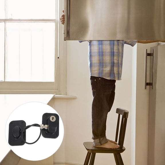 TABLZONE Black Steel Door Chain Lock for Home Security, Anti-Theft , Plastic and Metal Construction