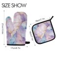 thumbnail image 2 of Yayeee Oven Mitts and Pot Holder Set of 4 Heat Resistant Kitchen Gloves Baking Hot Pad, Purple Marble Pattern, 2 of 5