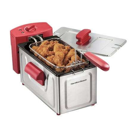 Hamilton Beach 8 Cup Deep Fryer, 6 Cup Food Capacity, Red, 35336