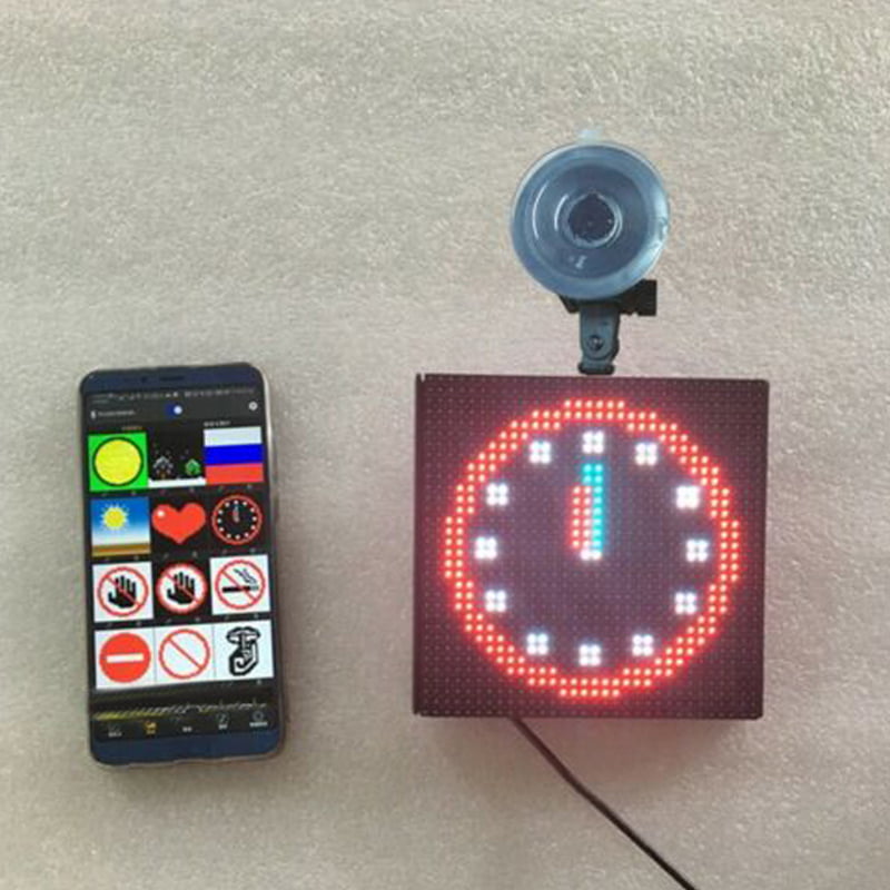 Wireless Bluetooth App Controlled Car Emoji Emoticon Animated LED Display Screen 