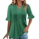 thumbnail image 1 of Eres Más Que una Camisa de Puntuación de Prueba Sexy de Manga Corta Lentejuelas Suelta Camisa de Blusa con Cuello en V, Poliéster, 1 of 9
