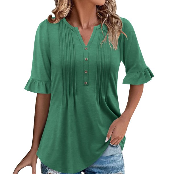 Eres Más Que una Camisa de Puntuación de Prueba Sexy de Manga Corta Lentejuelas Suelta Camisa de Blusa con Cuello en V, Poliéster